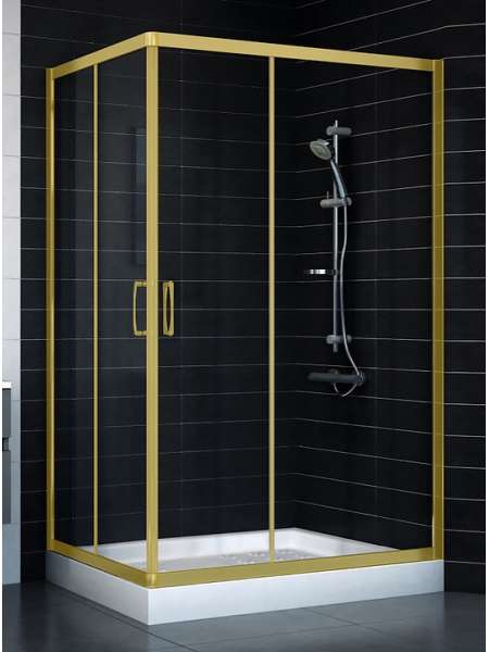 Душевой уголок Vegas Glass ZA-F 80*120 09 01 профиль золото, стекло прозрачное
