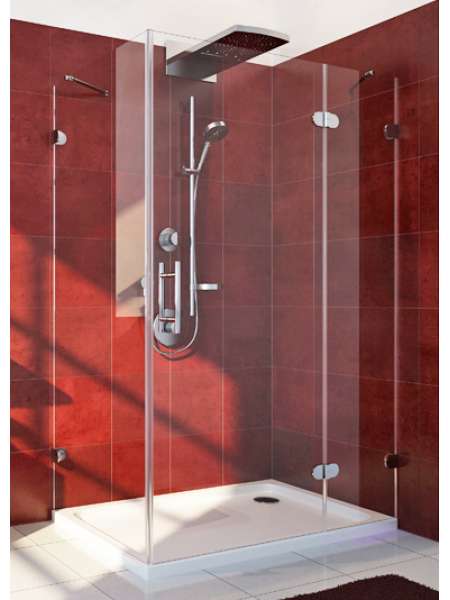 Душевой уголок GuteWetter Lux Rectan GK-003 правый 100x80 см стекло бесцветное 6-8, фурнитура хром