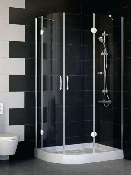Душевой уголок Vegas Glass AFS-F 100*80 08 01 R профиль глянцевый хром, стекло прозрачное