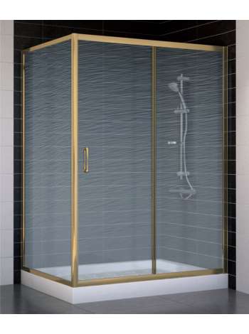 Душевой уголок Vegas Glass ZP+ZPV 130*90 05 02 профиль бронза, стекло шиншилла