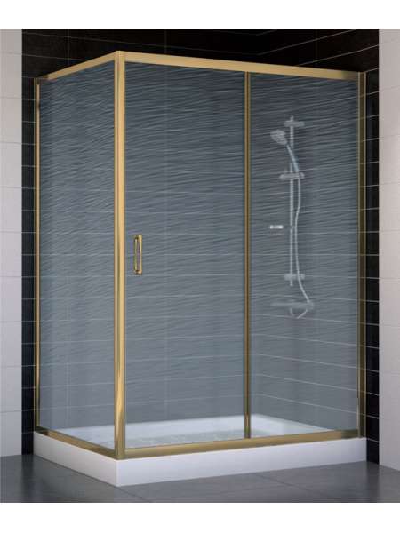Душевой уголок Vegas Glass ZP+ZPV 130*90 05 02 профиль бронза, стекло шиншилла
