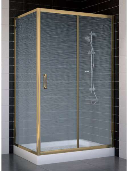 Душевой уголок Vegas Glass ZP+ZPV 110*70 05 02 профиль бронза, стекло шиншилла