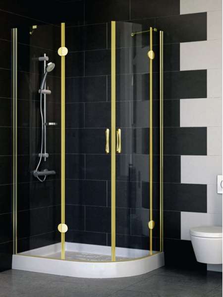 Душевой уголок Vegas Glass AFS-F 100*80 09 01 L профиль золото, стекло прозрачное