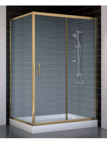 Душевой уголок Vegas Glass ZP+ZPV 120*90 05 02 профиль бронза, стекло шиншилла