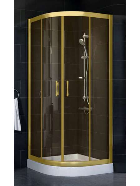 Душевой уголок Vegas Glass ZS 0080 09 05 профиль золото, стекло бронза