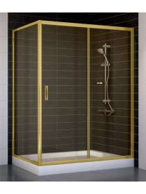 Душевой уголок Vegas Glass ZP+ZPV 140*80 09 05 профиль золото, стекло бронза