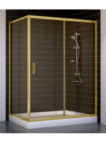 Душевой уголок Vegas Glass ZP+ZPV 140*80 09 05 профиль золото, стекло бронза