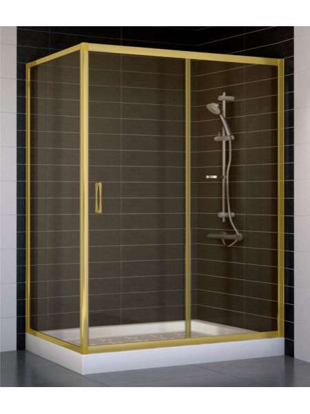 Душевой уголок Vegas Glass ZP+ZPV 140*80 09 05 профиль золото, стекло бронза