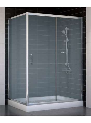 Душевой уголок Vegas Glass ZP+ZPV 130*90 08 10 профиль глянцевый хром, стекло сатин