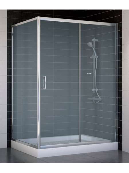 Душевой уголок Vegas Glass ZP+ZPV 130*90 08 10 профиль глянцевый хром, стекло сатин