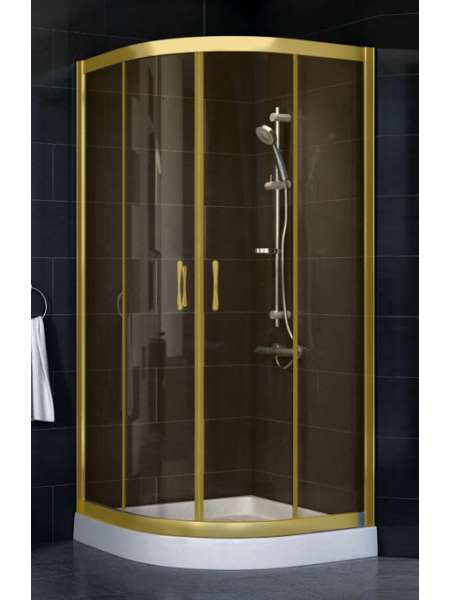 Душевой уголок Vegas Glass ZS 0100 09 05 профиль золото, стекло бронза