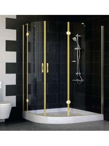 Душевой уголок Vegas Glass AFS-F 120*110 09 01 R профиль золото, стекло прозрачное