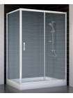 Душевой уголок Vegas Glass ZP+ZPV 130*80 01 02 профиль белый, стекло шиншилла