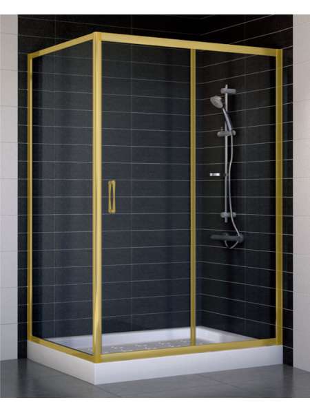 Душевой уголок Vegas Glass ZP+ZPV 120*90 09 01 профиль золото, стекло прозрачное