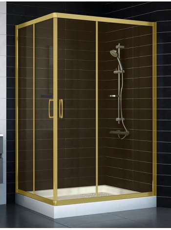 Душевой уголок Vegas Glass ZA-F 90*120 09 05 профиль золото, стекло бронза