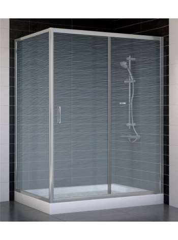 Душевой уголок Vegas Glass ZP+ZPV 140*90 07 02 профиль матовый хром, стекло шиншилла