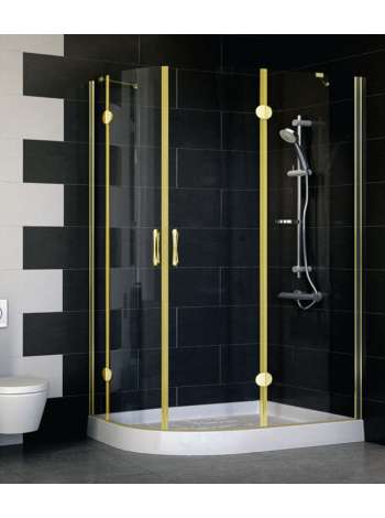 Душевой уголок Vegas Glass AFS-F 120*80 09 01 R профиль золото, стекло прозрачное