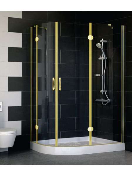 Душевой уголок Vegas Glass AFS-F 120*80 09 01 R профиль золото, стекло прозрачное