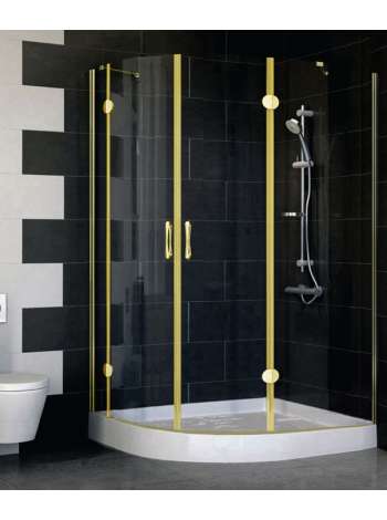 Душевой уголок Vegas Glass AFS-F 120*90 09 01 R профиль золото, стекло прозрачное