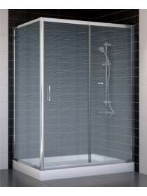 Душевой уголок Vegas Glass ZP+ZPV 130*80 08 02 профиль глянцевый хром, стекло шиншилла