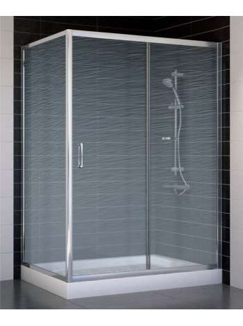 Душевой уголок Vegas Glass ZP+ZPV 130*80 08 02 профиль глянцевый хром, стекло шиншилла