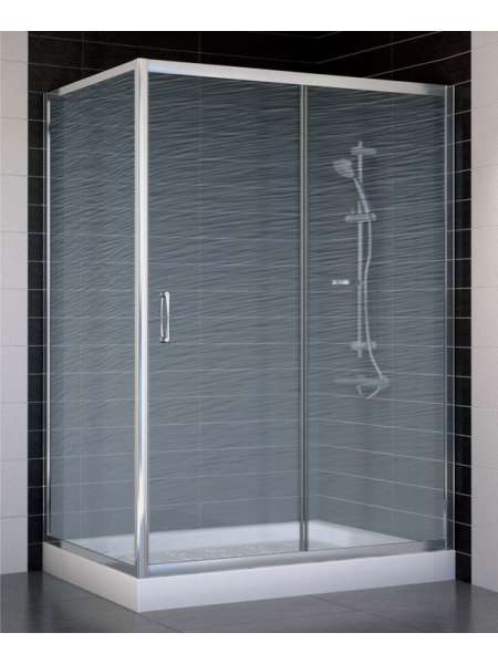 Душевой уголок Vegas Glass ZP+ZPV 130*80 08 02 профиль глянцевый хром, стекло шиншилла