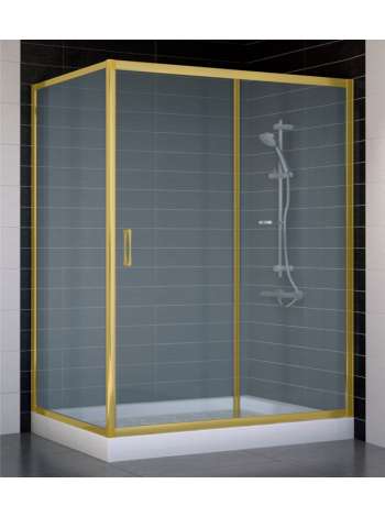 Душевой уголок Vegas Glass ZP+ZPV 140*90 09 10 профиль золото, стекло сатин
