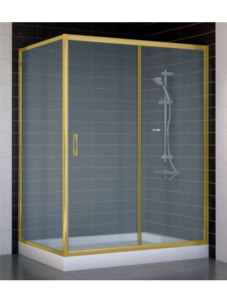 Душевой уголок Vegas Glass ZP+ZPV 140*90 09 10 профиль золото, стекло сатин