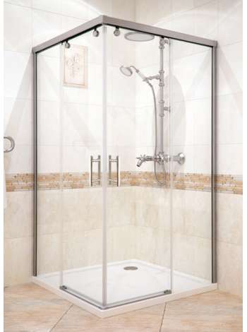 Душевой уголок GuteWetter Slide Rectan GK-864 правая 100x90 см стекло бесцветное, профиль хром