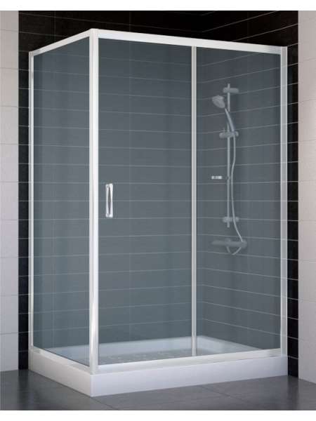 Душевой уголок Vegas Glass ZP+ZPV 120*80 01 10 профиль белый, стекло сатин