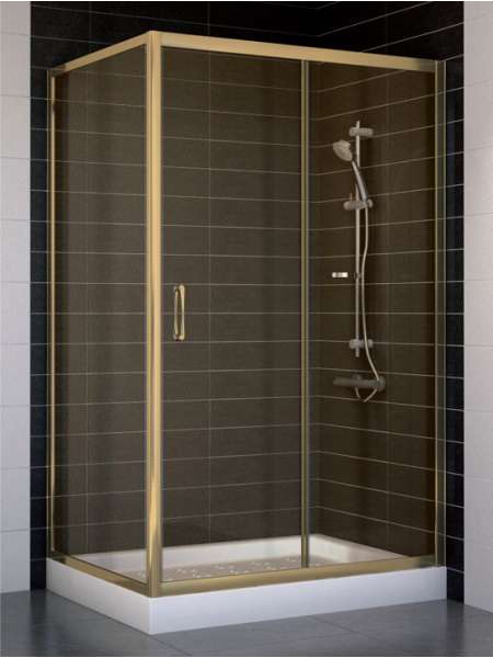 Душевой уголок Vegas Glass ZP+ZPV 110*80 05 05 профиль бронза, стекло бронза