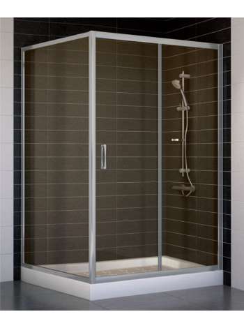 Душевой уголок Vegas Glass ZP+ZPV 120*100 07 05 профиль матовый хром, стекло бронза