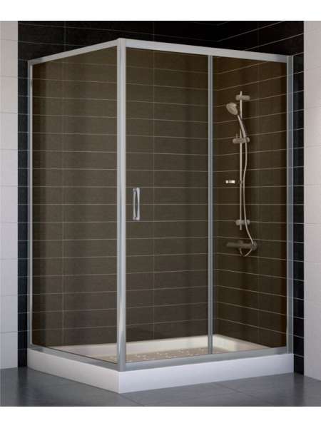 Душевой уголок Vegas Glass ZP+ZPV 120*100 07 05 профиль матовый хром, стекло бронза