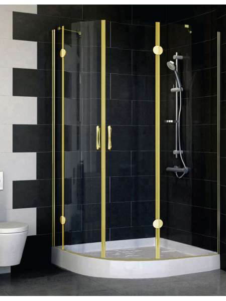 Душевой уголок Vegas Glass AFS-F 110*90 09 01 R профиль золото, стекло прозрачное