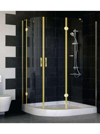 Душевой уголок Vegas Glass AFS-F 120*100 09 01 R профиль золото, стекло прозрачное