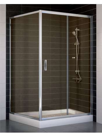 Душевой уголок Vegas Glass ZP+ZPV 110*100 08 05 профиль глянцевый хром, стекло бронза