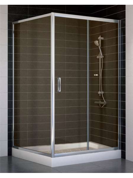 Душевой уголок Vegas Glass ZP+ZPV 110*100 08 05 профиль глянцевый хром, стекло бронза