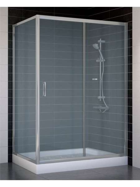 Душевой уголок Vegas Glass ZP+ZPV 130*70 07 10 профиль матовый хром, стекло сатин