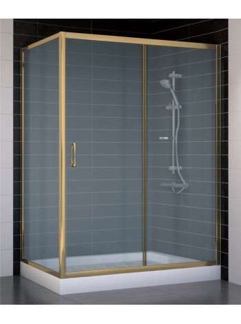 Душевой уголок Vegas Glass ZP+ZPV 140*70 05 10 профиль бронза, стекло сатин
