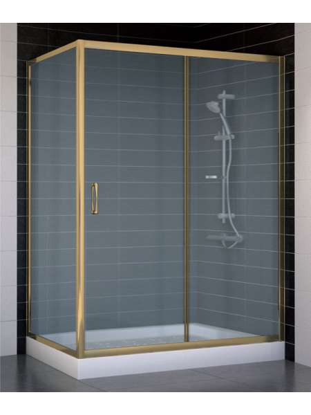 Душевой уголок Vegas Glass ZP+ZPV 140*70 05 10 профиль бронза, стекло сатин