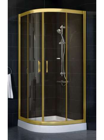 Душевой уголок Vegas Glass ZS-F 80*110 09 05 профиль золото, стекло бронза