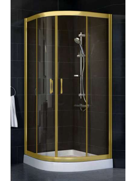 Душевой уголок Vegas Glass ZS-F 80*110 09 05 профиль золото, стекло бронза
