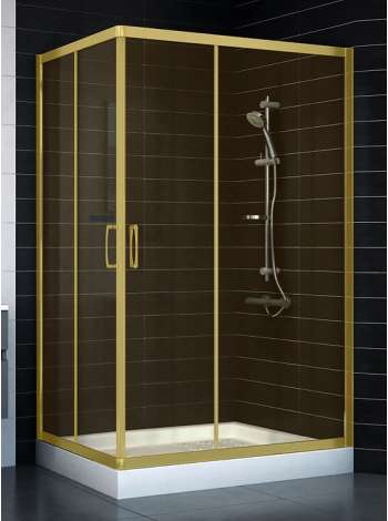Душевой уголок Vegas Glass ZA-F 80*120 09 05 профиль золото, стекло бронза