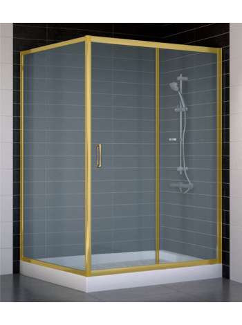 Душевой уголок Vegas Glass ZP+ZPV 130*100 09 10 профиль золото, стекло сатин