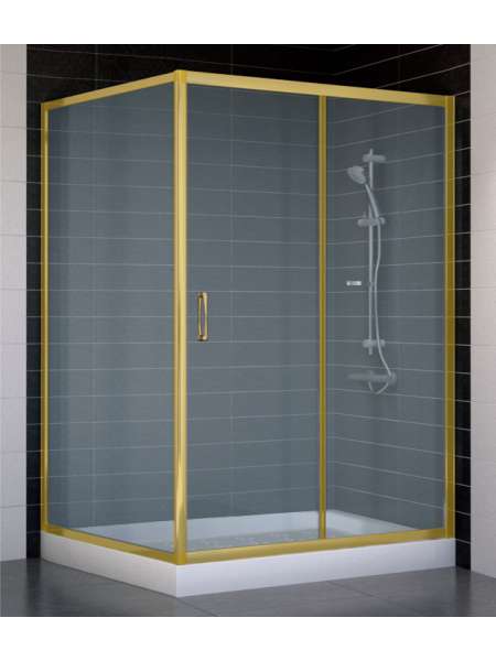 Душевой уголок Vegas Glass ZP+ZPV 130*100 09 10 профиль золото, стекло сатин