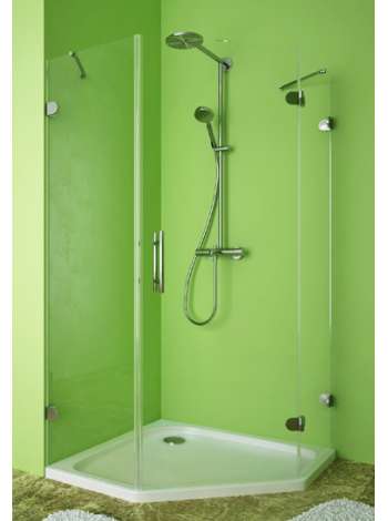 Душевой уголок GuteWetter Lux Festt GK-001 правый 90x90 см стекло бесцветное, фурнитура хром