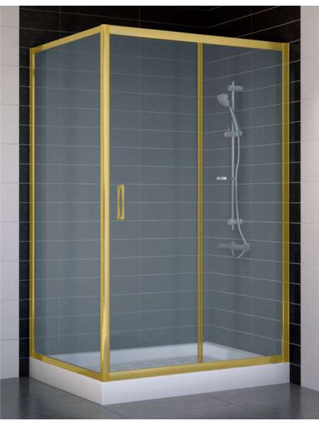 Душевой уголок Vegas Glass ZP+ZPV 110*90 09 10 профиль золото, стекло сатин