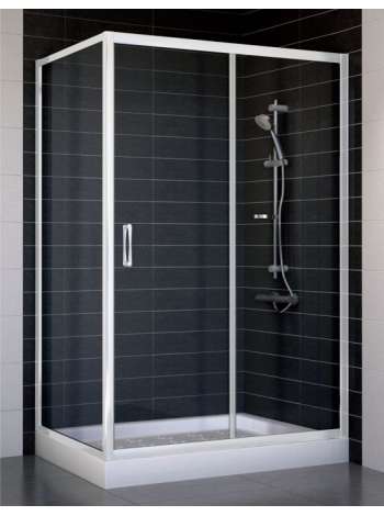 Душевой уголок Vegas Glass ZP+ZPV 120*70 01 01 профиль белый, стекло прозрачное