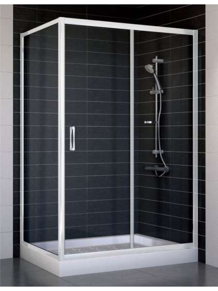 Душевой уголок Vegas Glass ZP+ZPV 120*70 01 01 профиль белый, стекло прозрачное