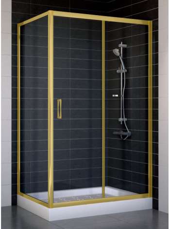 Душевой уголок Vegas Glass ZP+ZPV 110*70 09 01 профиль золото, стекло прозрачное